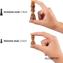 Allerion® Allerion Luxe Schaak Set - 100% Hout - 38cm X 38cm - In Opbergkoffer - Inclusief 2 Extra Dames En Instructieboekje -Bordspellen Verkoopwinkel 550x563 8