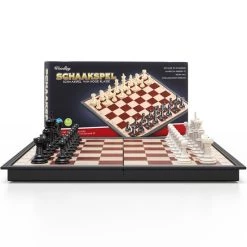 Woodley Magnetisch Schaakbord Met Schaakstukken - Schaakspel - Schaakset - Chess Set - Schaken - Schaak - Hout - Opklapbaar -Bordspellen Verkoopwinkel 550x577 7
