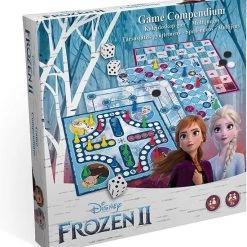 Disney Frozen Frozen II Spellendoos 4-delig: Ladderspel – Molenspel - Dammen – Ludo (mens-erger-je-niet)
