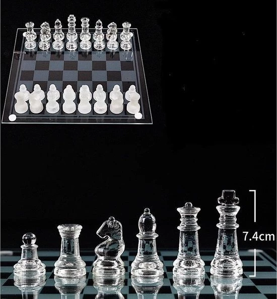 Nixnix Schaakbord 35x35cm - Schaakbord Glas - Luxe Schaakbord - Schaakspel - XL Formaat 5 Nixnix Schaakbord 35x35cm - Schaakbord Glas - Luxe Schaakbord - Schaakspel - XL Formaat - Afbeelding 5