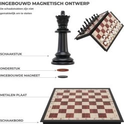 Woodley Magnetisch Schaakbord Met Schaakstukken - Schaakspel - Schaakset - Chess Set - Schaken - Schaak - Hout - Opklapbaar -Bordspellen Verkoopwinkel 550x611 2