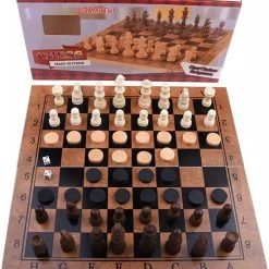 Merkloos Schaakbord | Dambord | Backgammon | 29 X 29 Cm | Schaakspel | Schaakset | Schaken | Dammen | Met Schaakstukken | 3-in-1 Bordspel | Chess | Hout | Opklapbaar -Bordspellen Verkoopwinkel 550x640 4