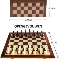 Merkloos Luxe Schaakbord Met Schaakstukken - Schaakset - Schaakspel - Magnetisch - Opklapbaar - 29 X 29 Cm -Bordspellen Verkoopwinkel 550x670