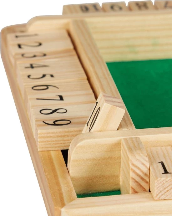 Relaxdays Shut The Box - 1-10 - Bordspel Reisspel - Rekenspel - 4 Spelers - Hout 7 Relaxdays Shut The Box - 1-10 - Bordspel Reisspel - Rekenspel - 4 Spelers - Hout - Afbeelding 7