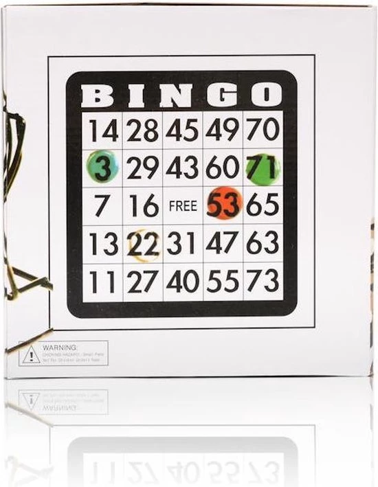 Decopatent® Bingo Spel - Bingomolen - Bingoballen - Bingo Kaarten - Fiches - Spelbord - Bingo Molen - Metaal - Lotto Kinderspel 5 Decopatent® Bingo Spel - Bingomolen - Bingoballen - Bingo Kaarten - Fiches - Spelbord - Bingo Molen - Metaal - Lotto Kinderspel - Afbeelding 5