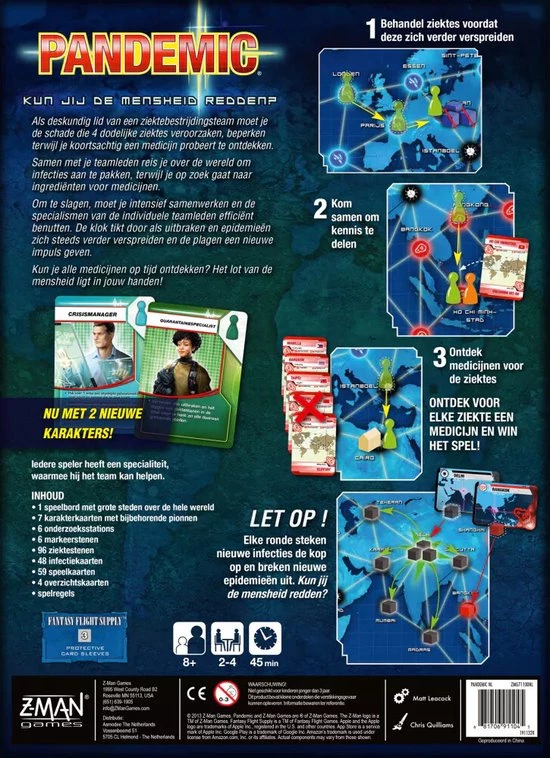 Z-Man Games Pandemic - Bordspel 4 Z-Man Games Pandemic - Bordspel - Afbeelding 4