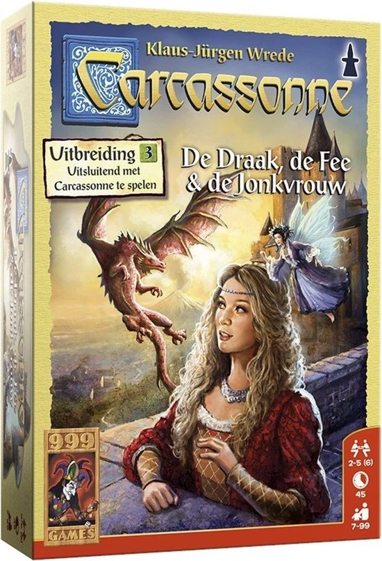 999 Games Carcassonne: De Draak, De Fee En De Jonkvrouw Uitbreiding Bordspel 1 999 Games Carcassonne: De Draak, De Fee En De Jonkvrouw Uitbreiding Bordspel