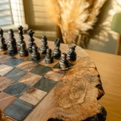 Schaakset Olijfolie & Honing Met Laden - Schaakspel - Schaakstukken - Schaakbord - Schaken - Bordspel - Handgemaakt - Hout - Zwart - Volwassenen & Kinderen - 35 X 35 X 8,5 Cm -Bordspellen Verkoopwinkel 550x823 7